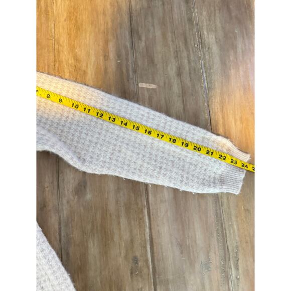 Talbots Womens Lambswool Blend Sweater L Cream Houndstooth Beige Quiet Luxury - Picture 7 of 7